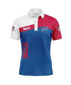 Buffalo Bills Women'S Button Up Polo Shirt