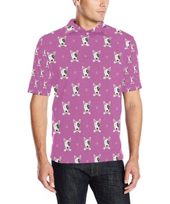 Bull Terrier Happy Print Pattern Men Polo Shirt