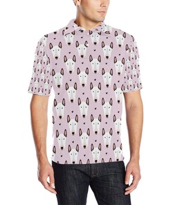 Bull Terrier Pink Print Pattern Men Polo Shirt