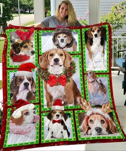 Bulldog Bulldog Christmas Time Quilt Bedding Set Bedroom Decor, Gifts for Family