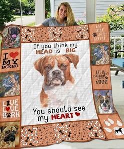 Bulldog Fill Your Heart Without Trying Quilt Bedding Set Bedroom Decor, Gifts for Family