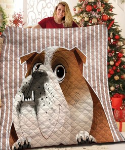 Bulldog Theme Quilt Blanket and Bedding Set for Home Decoration and Picnic