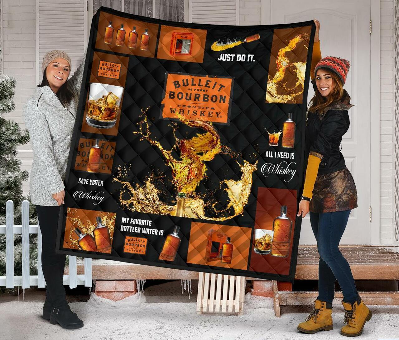 Bulleit Bourbon All I Need Is Whisky Gift Idea Quilt Bedding Set Bedroom Decor, Gifts for Family