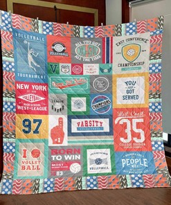 Bump Set Spike Volleyball Personalized Quilt Bedding Set for Bedroom Decor or Picnic, Gifts for Family