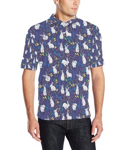 Bunny Pattern Print Design 01 Men Polo Shirt