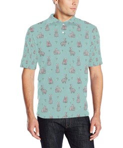 Bunny Pattern Print Design 02 Men Polo Shirt