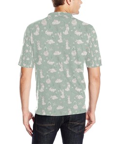 Bunny Pattern Print Design 03 Men Polo Shirt