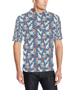 Bunny Pattern Print Design 07 Men Polo Shirt