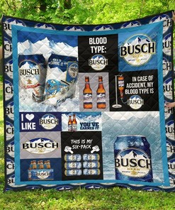 Busch Funny Beer Lover Personalized Quilt Bedding Set for Bedroom Decor and Family Gifts