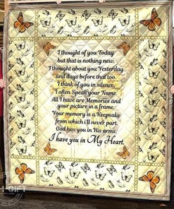 Butterfly I Thought Of You Today Blanket Quilt Bedding Set Bedroom Decor, Gifts for Family