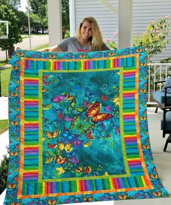 Butterfly Personalized Quilt Bedding Set - Great for Bedroom Decor and Family Gifts