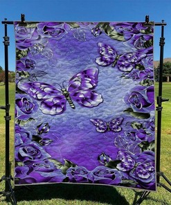 Butterfly Personalized Quilt Blanket - Great for Home Decoration and Family Gifts