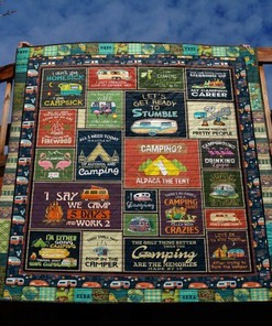 Camp 5 Days And Work 2 Quilt Bedding Set Blanket Bedroom Decor, Gifts for Family