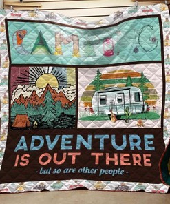 Camping Adventure Personalized Blanket Quilt Bedding Set - Great for Bedroom Decor and Family Gifts