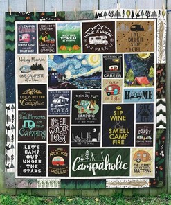 Camping LetS Camp Out Under The Stars Quilt Bedding Set Blanket