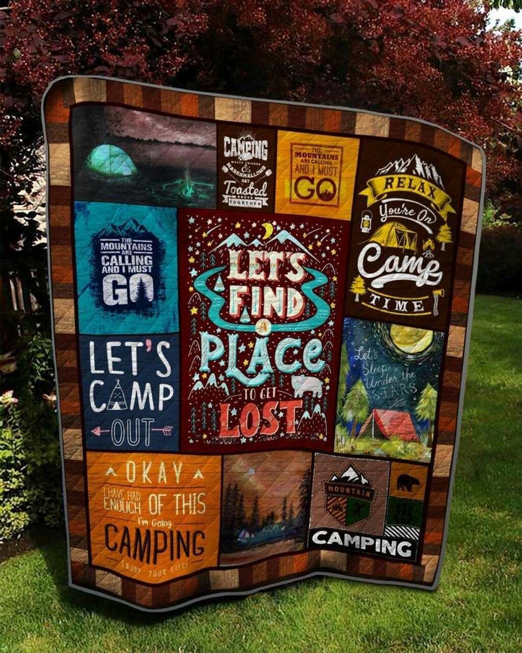 Camping LetS Find A Place To Get Lost Quilt Bedding Set Blanket