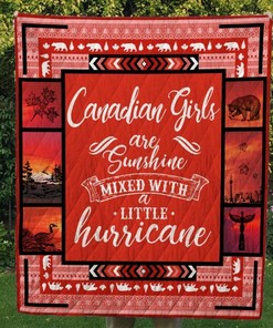 Canada Girls Quilt Blanket Bedding Set with Customizable Name for Bedroom Decor, Gifts for Family
