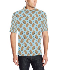 Capybara Pattern Print Design 01 Men Polo Shirt