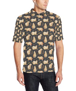 Capybara Pattern Print Design 02 Men Polo Shirt