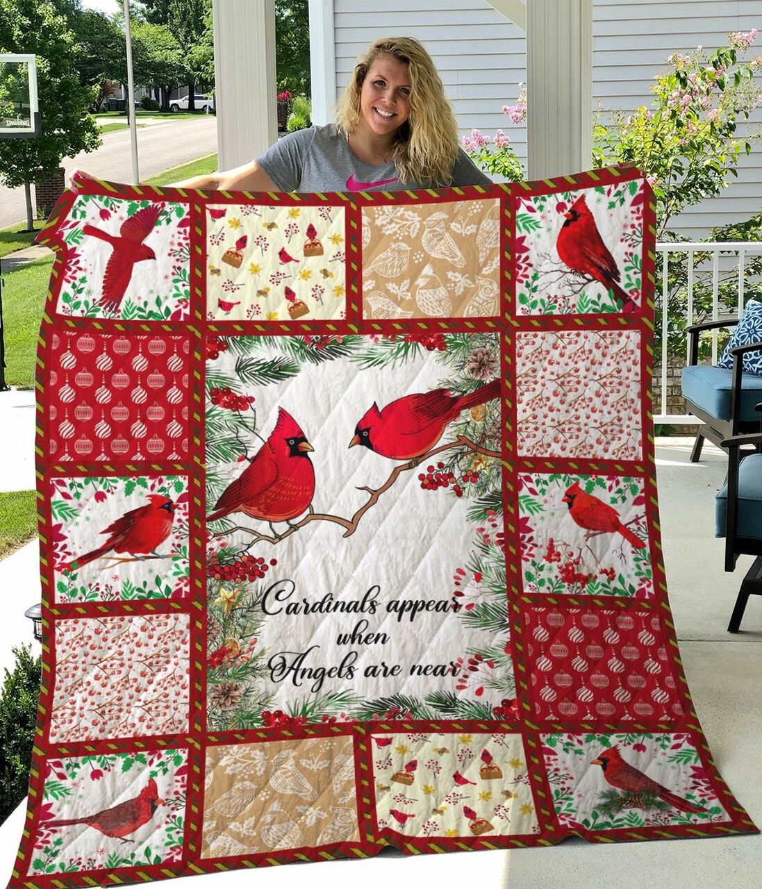 Cardinal Appear When Angels Are Near Quilt Bedding Set Blanket