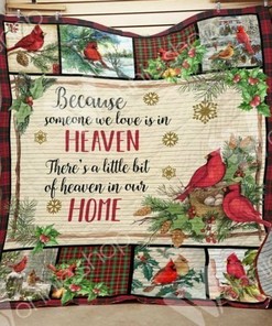 Cardinal Christmas Personalized Quilt Blanket Bedding Set for Home Decoration and Family Gifts