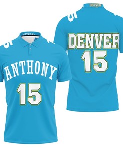 Carmelo Anthony Denver Nuggets 2003-04 Hardwood Classics Light Blue Jersey Polo Shirt