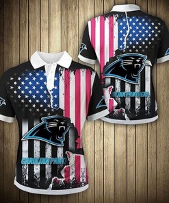 Carolina Panthers American Flag Polo Shirt