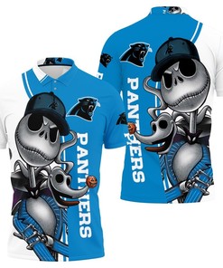 Carolina Panthers Jack Skellington And Zero Polo Shirt