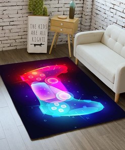 Casual Gamer Area Rugs for Boys - 3D Printed Controller Gamepad Mat for Dining and Living Room Decor
