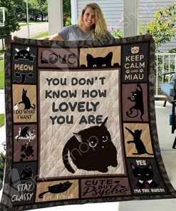 Cat How Lovely You Are Quilt Bedding Set Blanket Bedroom Decor, Gifts for Family
