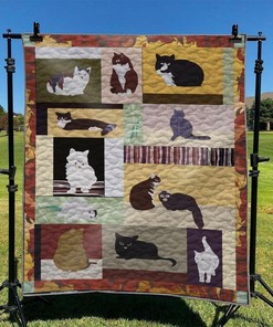 Cat Quilt Bedding Set Bedroom Decor for Family