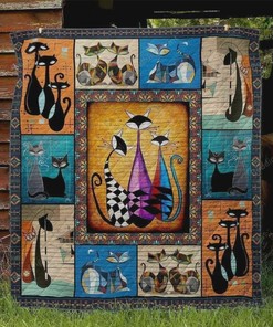 Cat Quilt Bedding Set Blanket