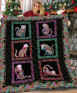 Cat Quilt Bedding Set Blanket Home Decor, Gifts for Family