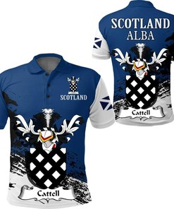 Cattell Scottish Family Crest Scotland Special Polo Shirt - Golf Shirt