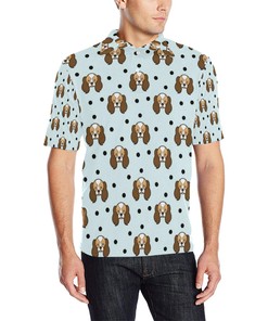 Cavalier King Charles Spaniels Pattern Print Design 02 Men Polo Shirt