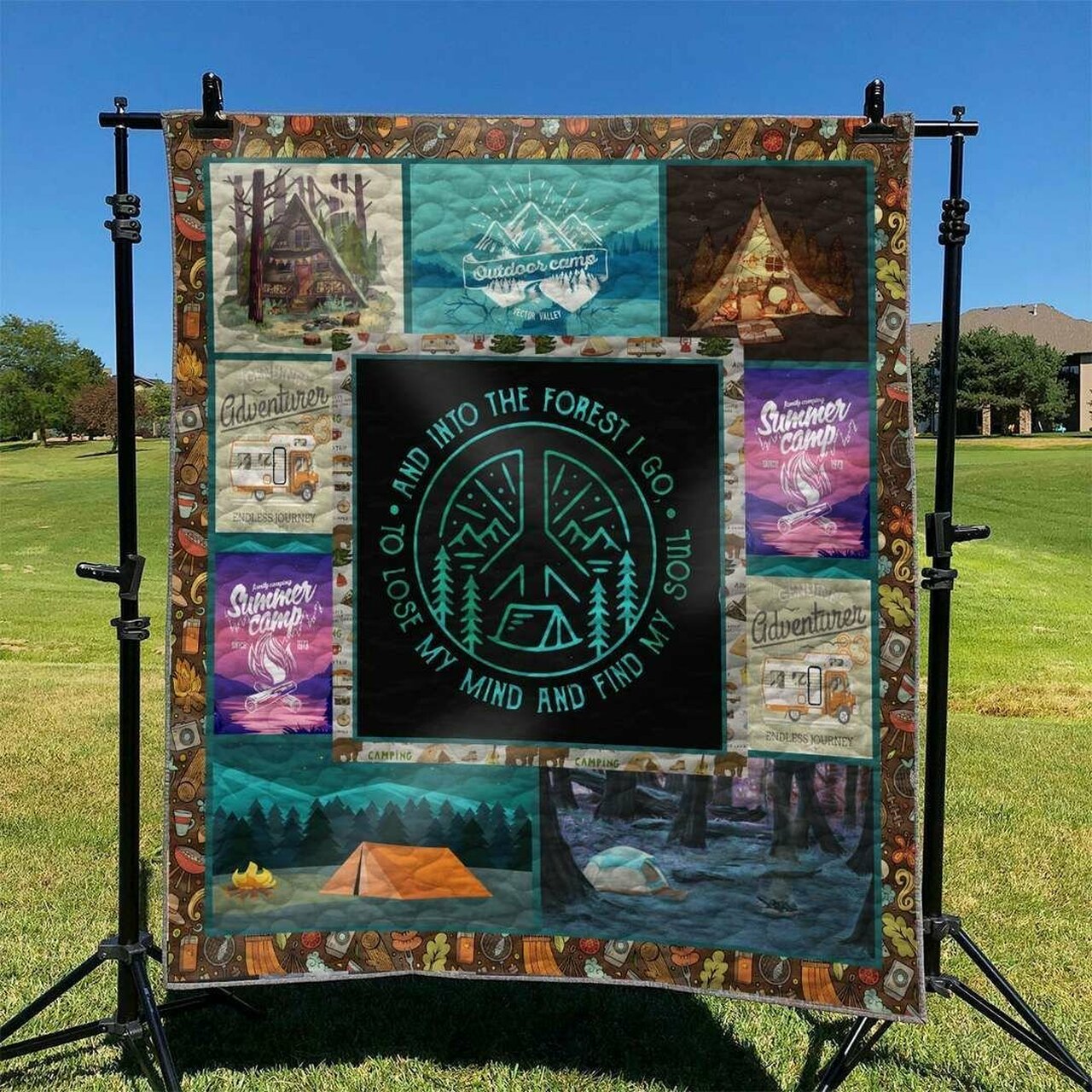 Celebrate Your Love for Camping with Personalized Quilt Bedding Set and Pillowcases