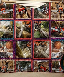 Chainsaw Best Friends Of Logger Blanket Quilt Bedding Set Bedroom Decor, Gifts for Family