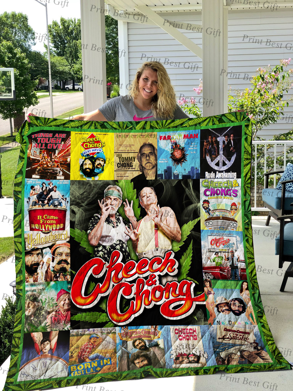 Cheech And Chong Poster Quilt Bedding Set Bedroom Decor, Gifts for Family