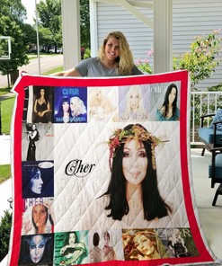 Cher Singer Quilt Bedding Set Personalized with Name, Suitable for Home Decor and Picnic, Gifts for Family