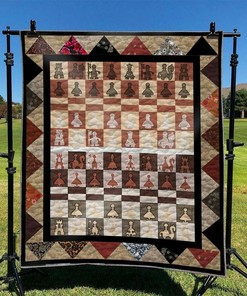 Chess Quilt Bedding Set Blanket - Great Gifts for Family and Bedroom Decor