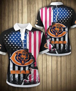 Chicago Bears American Flag Polo Shirt