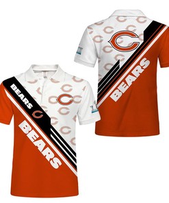 Chicago Bears Button Up Polo Shirt