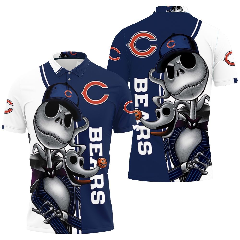 Chicago Bears Jack Skellington And Zero Polo Shirt
