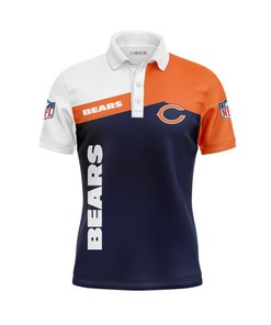 Chicago Bears Women's Button Up Polo Shirt