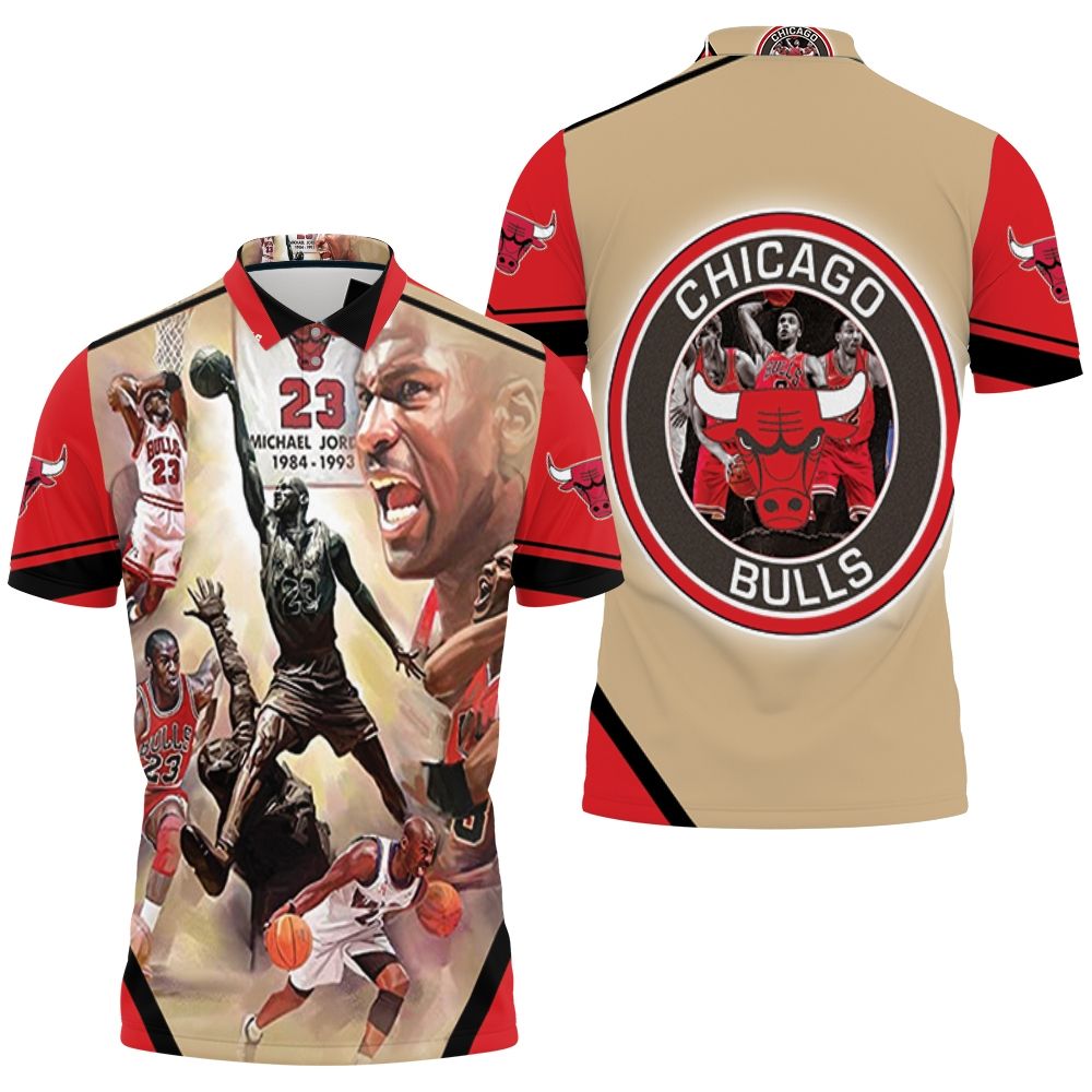 Chicago Bulls Legend Michael Jordan 23 1984-1993 Polo Shirt