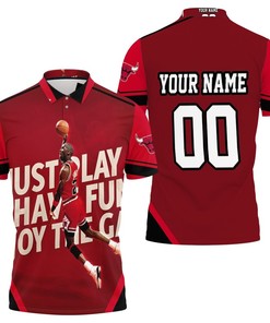 Chicago Bulls Michael Jordan Legend Just Play Have Fun Enjoy The Game Personalized Polo Shirt