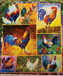 Chicken Chicken On Floral Yard Quilt Bedding Set Bedroom Decor, Gifts for Family