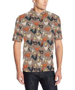 Chicken Evolution Pattern Men Polo Shirt