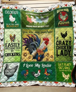 Chicken Lady Farm Animal Quilt Bedding Set Great for Bedroom Decor and Family Gifts