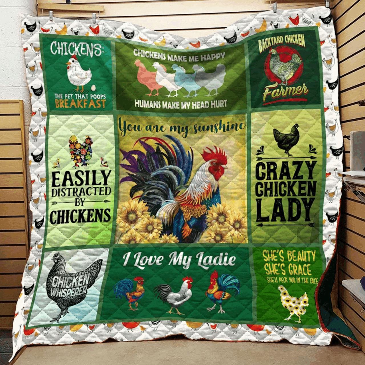 Chicken Lady Farm Animal Quilt Bedding Set Great for Bedroom Decor and Family Gifts